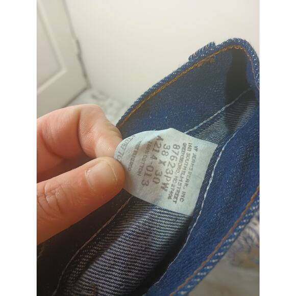 Vtg Rustler Height Weight Jeans Men's Blue Dark Wash 38x30 Boot Cut NWT - Picture 7 of 7